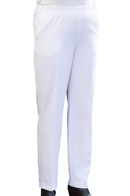  Brandtex bukser med elastik i taljen i  hvid til damer. Model Sofie med slank pasform